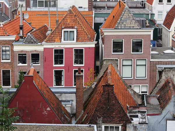 Roofs of houses. Leiden. Nederland
